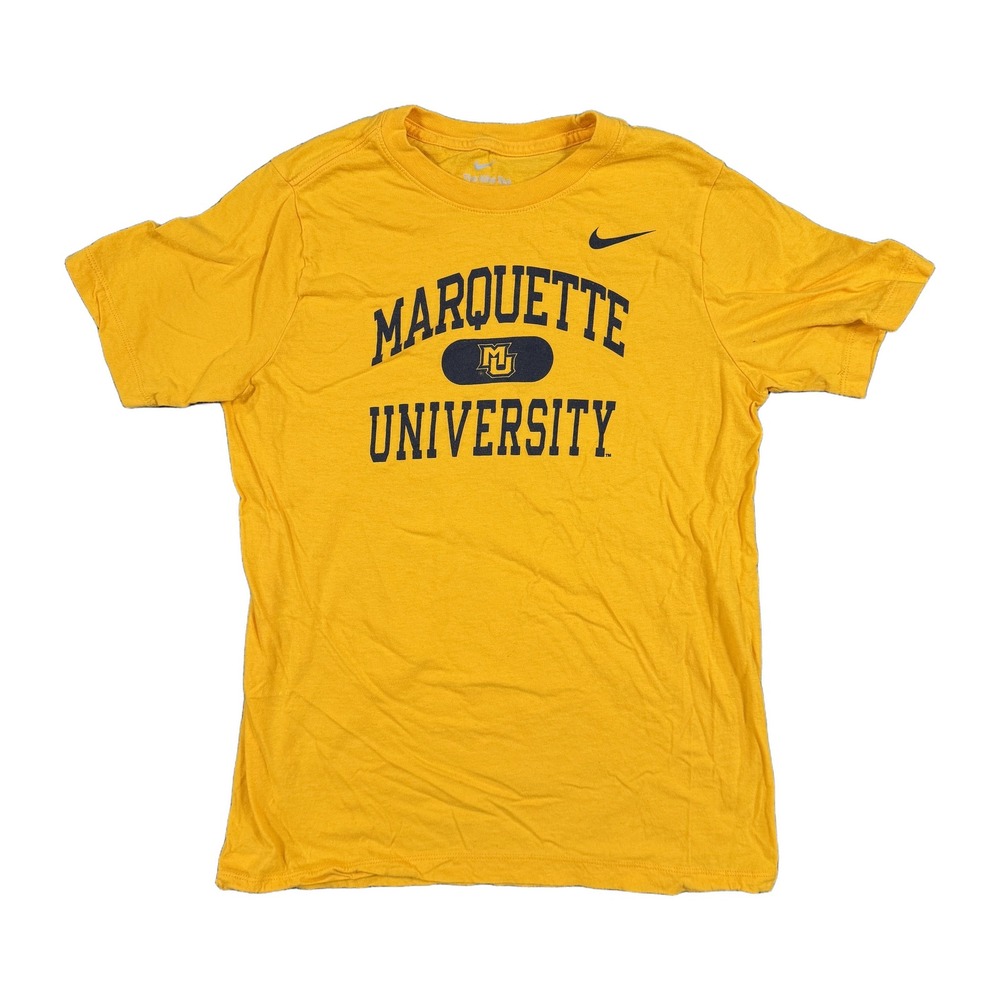 Nike Marquette University T-Shirt Yellow Short Sleeve Graphic Tee XL Youth